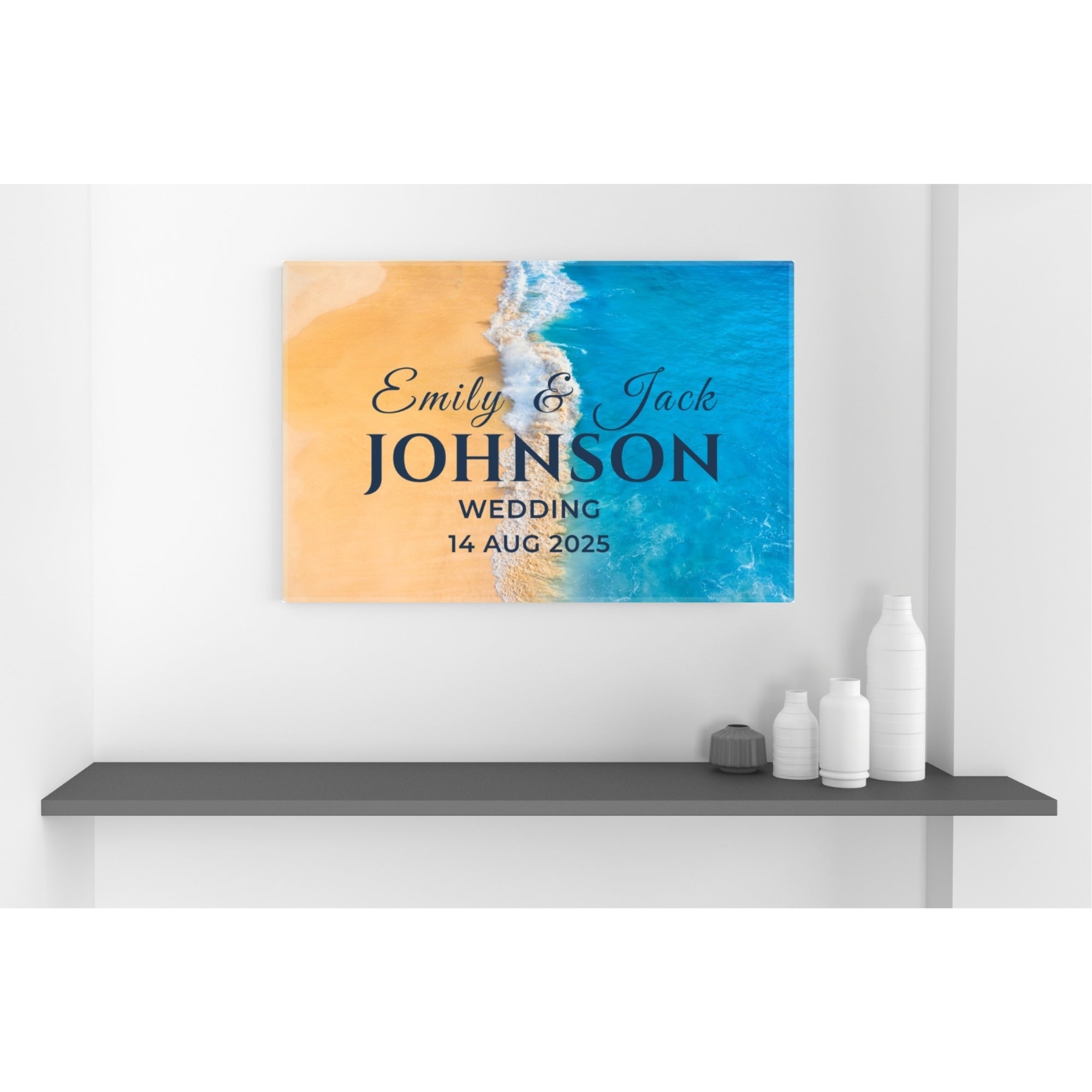 Personalized Glass Wedding Sign – Elegant Tempered Glass Gift for Wedding, Engagement, Anniversary or New Home