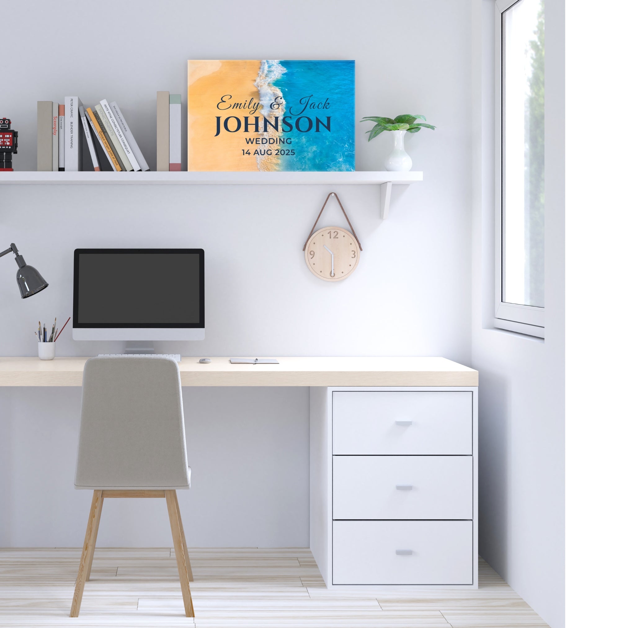 Personalized Glass Wedding Sign – Elegant Tempered Glass Gift for Wedding, Engagement, Anniversary or New Home