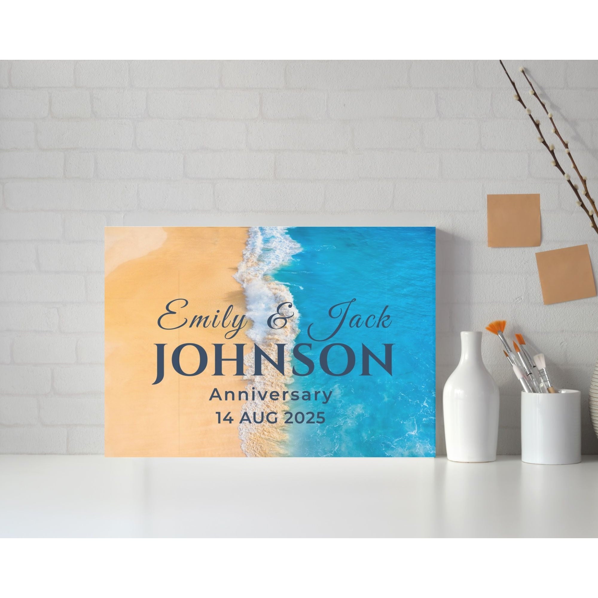 Personalized Glass Wedding Sign – Elegant Tempered Glass Gift for Wedding, Engagement, Anniversary or New Home